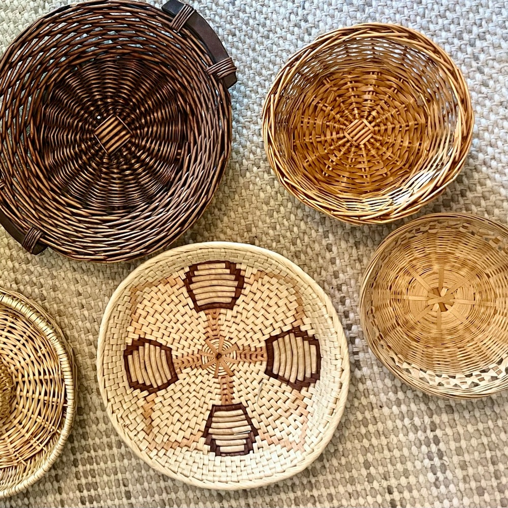 Boho style wicker woven baskets (9)